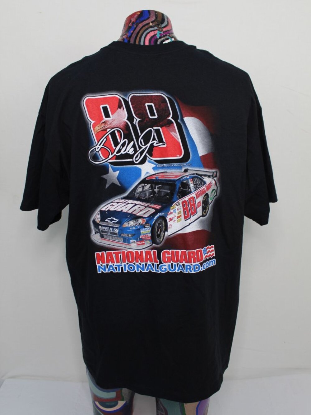 2009 Dale Earnhardt Jr #88 National Guard Nascar Black XL 2-Sided T-Shirt Y2K